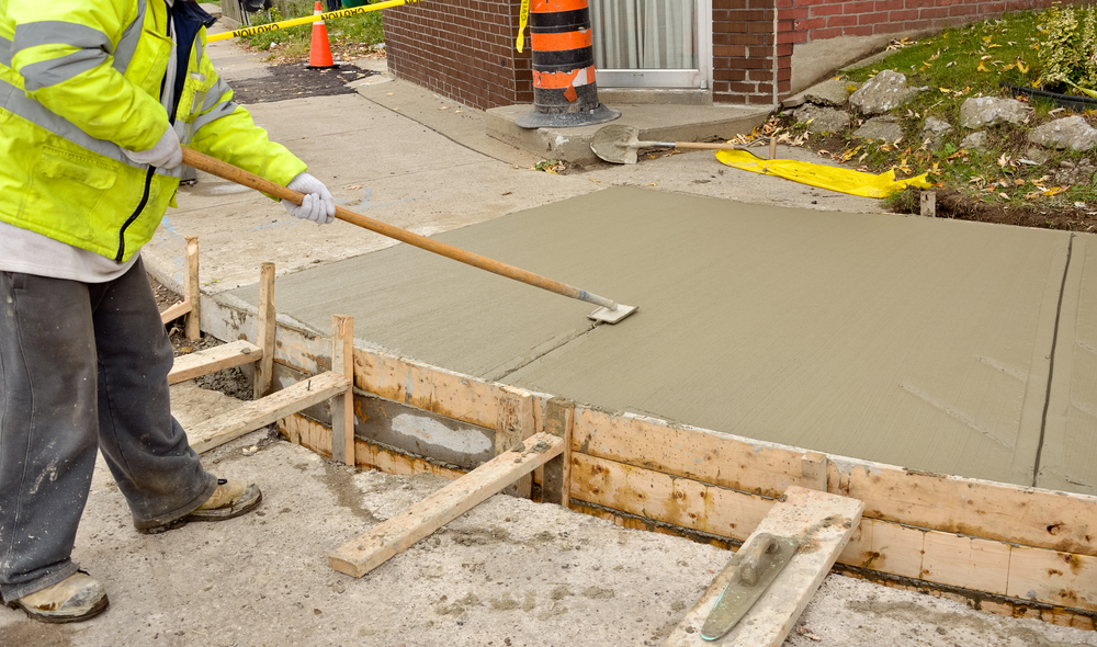 Picture of concrete surface resurfacing using Trowels